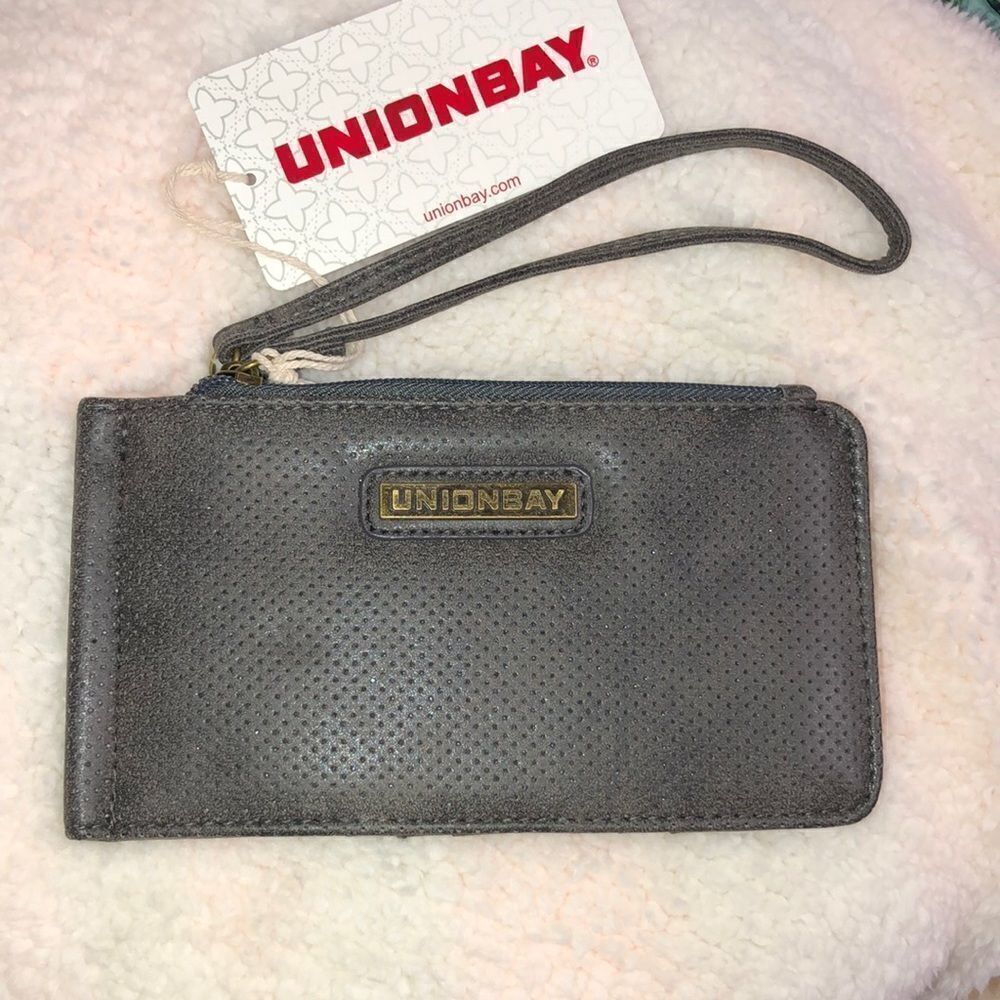 Unionbay Travel Padded Faux Leather Double Zip Wallet Passport Card Holder